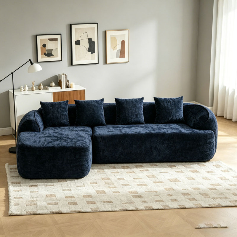 Canapé en L, Bleu très foncé
