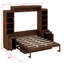 Lit escamotable en bois compact avec bureau, armoires de rangement et tiroirs-129109348