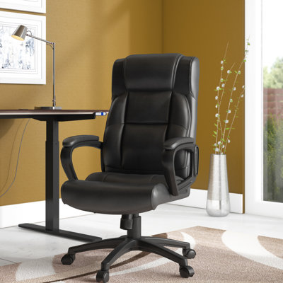 Onetta High-Back Leather Executive Chair by Inbox Zero