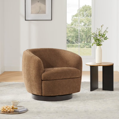 Fauteuil demi-tonneau pivotant rembourré Marcy