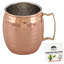 Tasses Moscow Mule, plaquées cuivre 16 oz, doublées en acier inoxydable, ensemble de 4 poignées en laiton doré