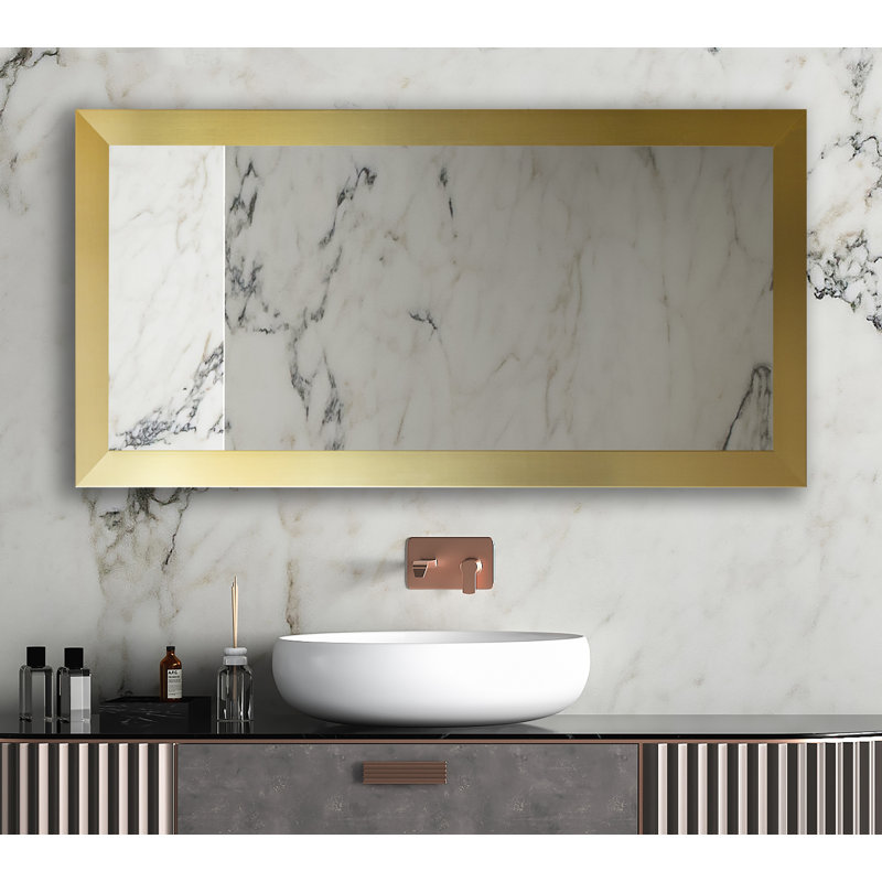 Miroir de salle de bain, 33 po x 54 po, Or