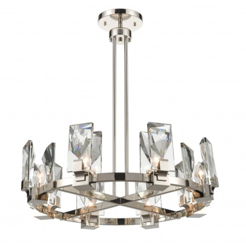 Lustre en roue de chariot à 8 lumières Kimilee