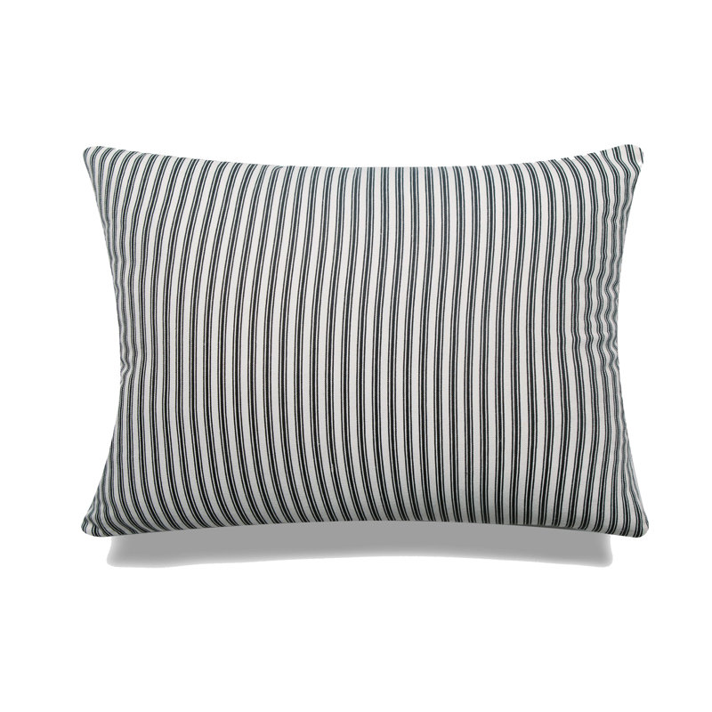Michael Penny Ticking Pillow Cover & Insert, Feather, Beige, Rectangle 12"H x 18"W