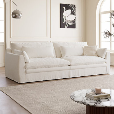 Creamy white Cotton linen Modular Modern sofa