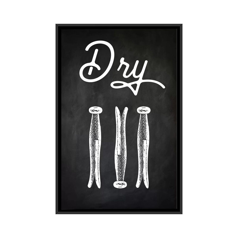 « dry », impression sur toile, H 26 po x l 18 po x P 1,5 po, Toile encadrée noire, Pas de tapis