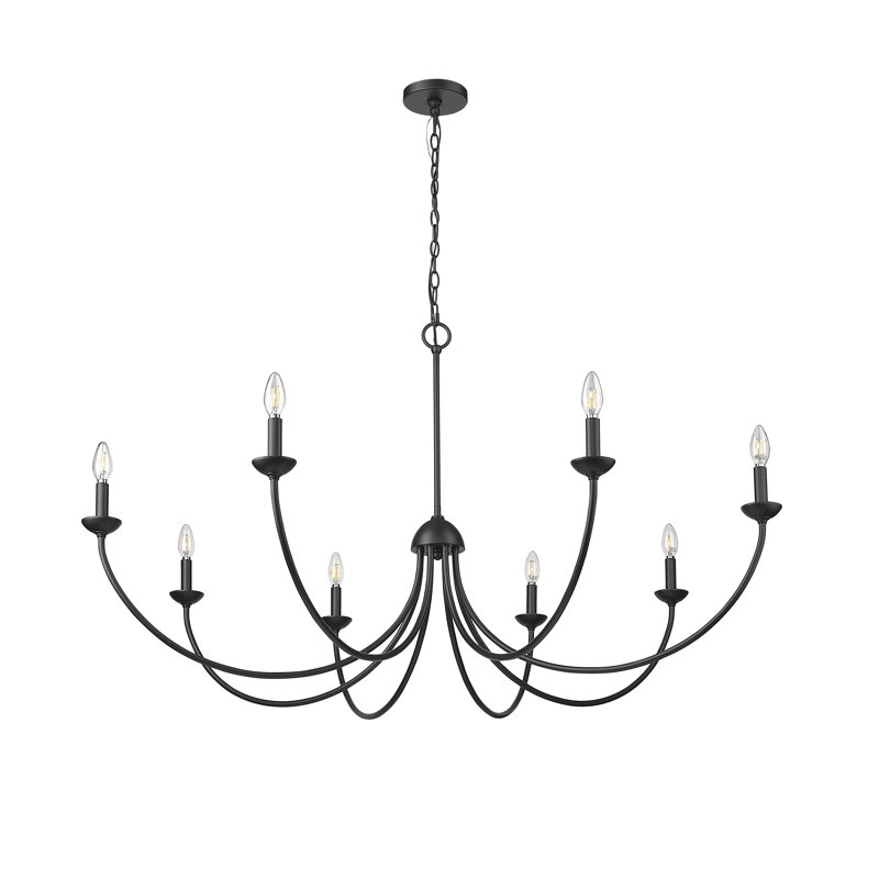 Huxley 8 - Light 52" Wide Chandelier, Matte Black