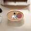 Table basse ovale en bois de 45,3 po avec rangement caché, pieds rouges, design Mid-Century moderne pour les grands espaces de vie, assemblage facile