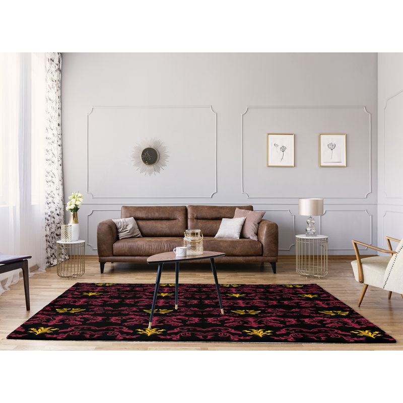 Damask Indoor Rug, Rectangle 9' x 12'