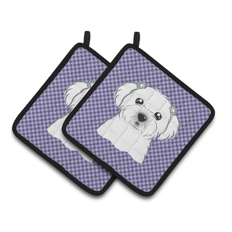 Caroline's Treasures Checkered Polyester Potholder Set