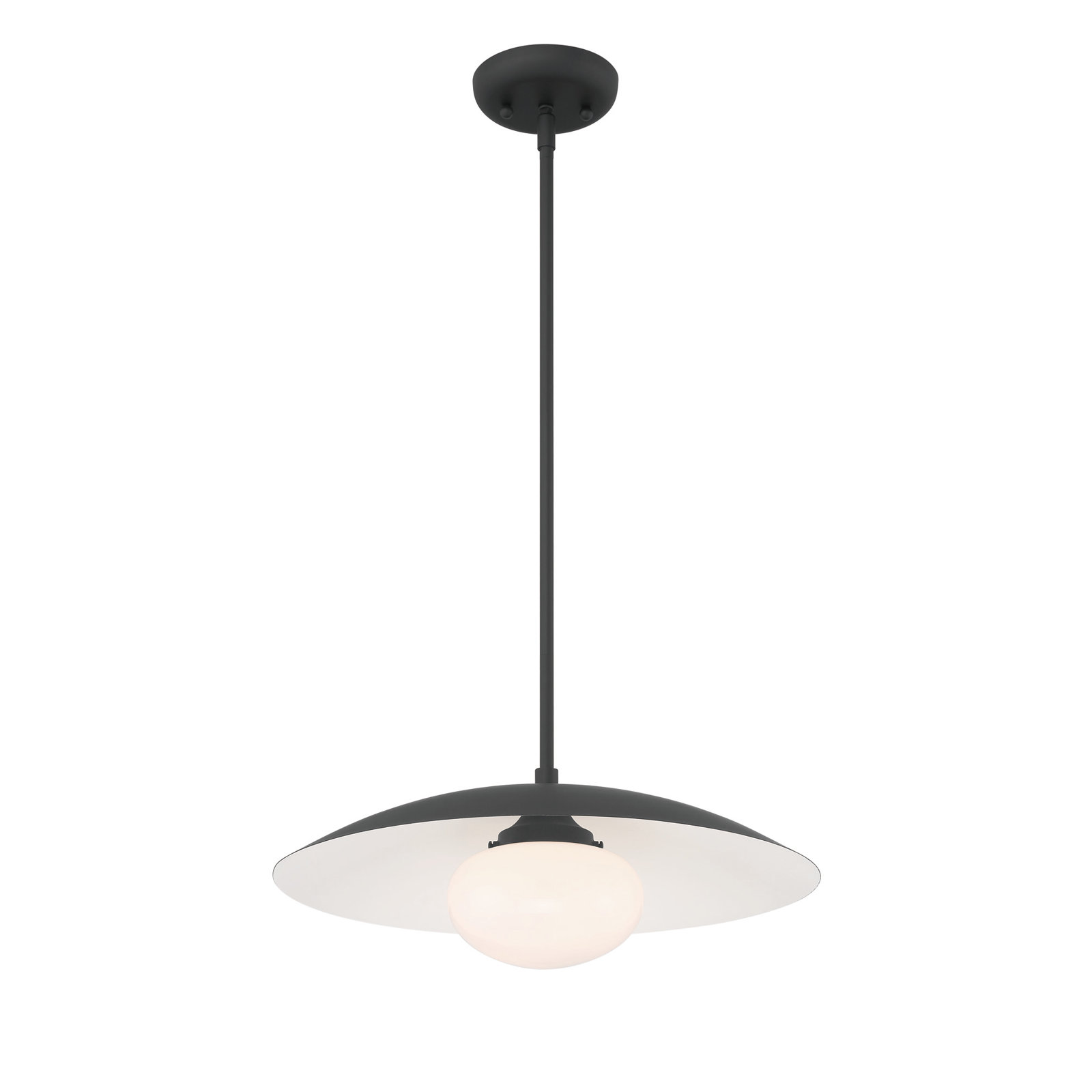 Del Single Light Metal Dimmable Pendant, Black