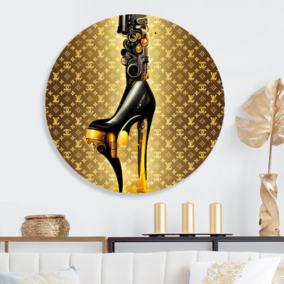«Luxury Brand Bionic Heel IV - Fashion», art mural rond sur métal