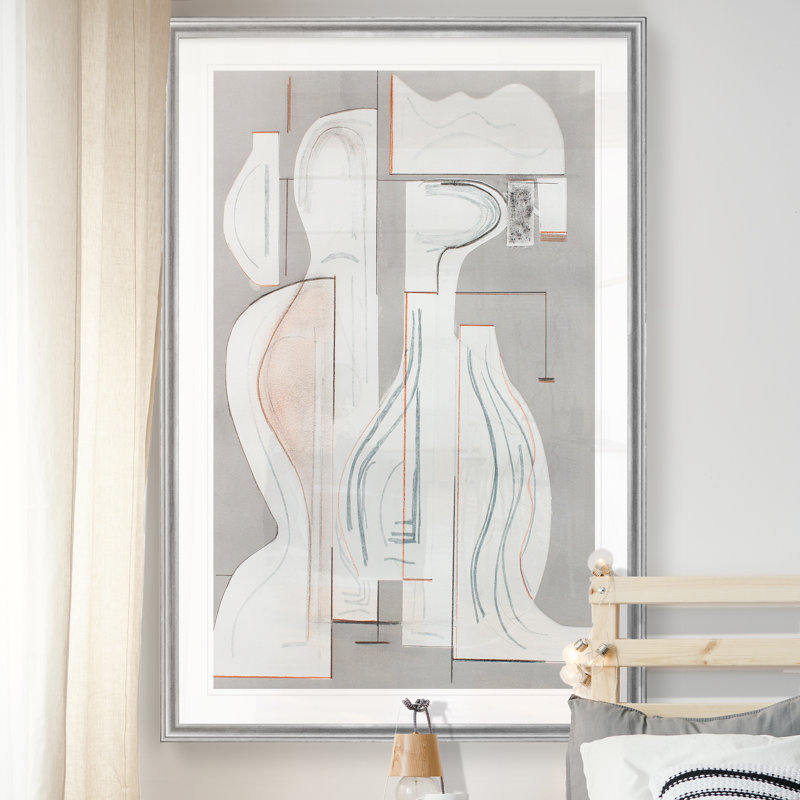 «Pottery Forms V», reproduction sur toile, H 30,5 po x l 42,5 po x P 1,5 po, Cadre argenté