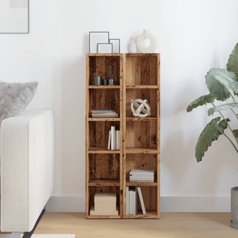 CD Multimedia Storage Rack, Old Wood