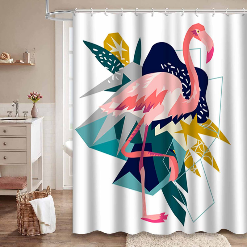 Rideau de douche Flamingo, L 72 po x l 84 po