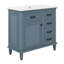Meuble-lavabo 36 po avec lavabo, meuble-lavabo simple avec armoire, 2 tiroirs rabattables, 2 tiroirs et tablette réglable-360819407