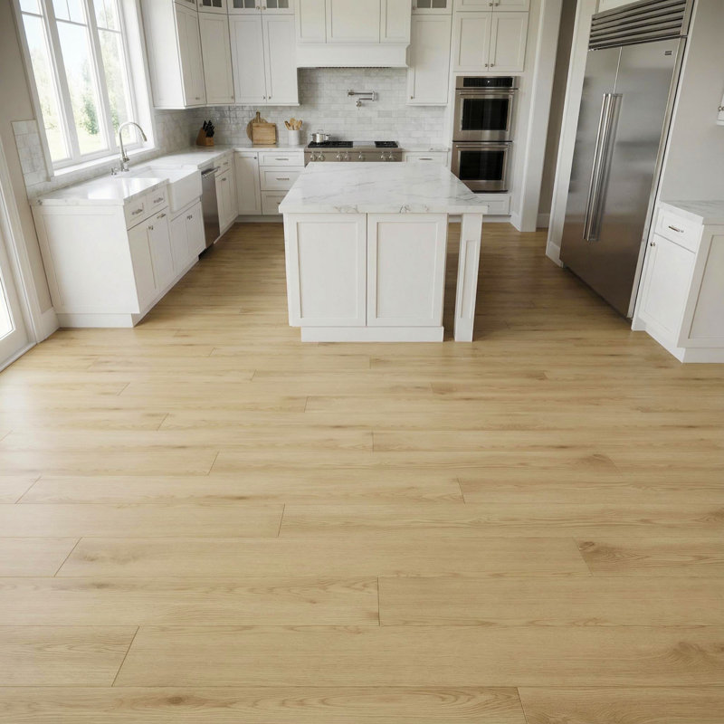 6" x 36" x 1.5mm Peel & Stick Vinyl Floor Tile, DIY Water Resistant Flooring (54 sq.ft./case), Light Oak