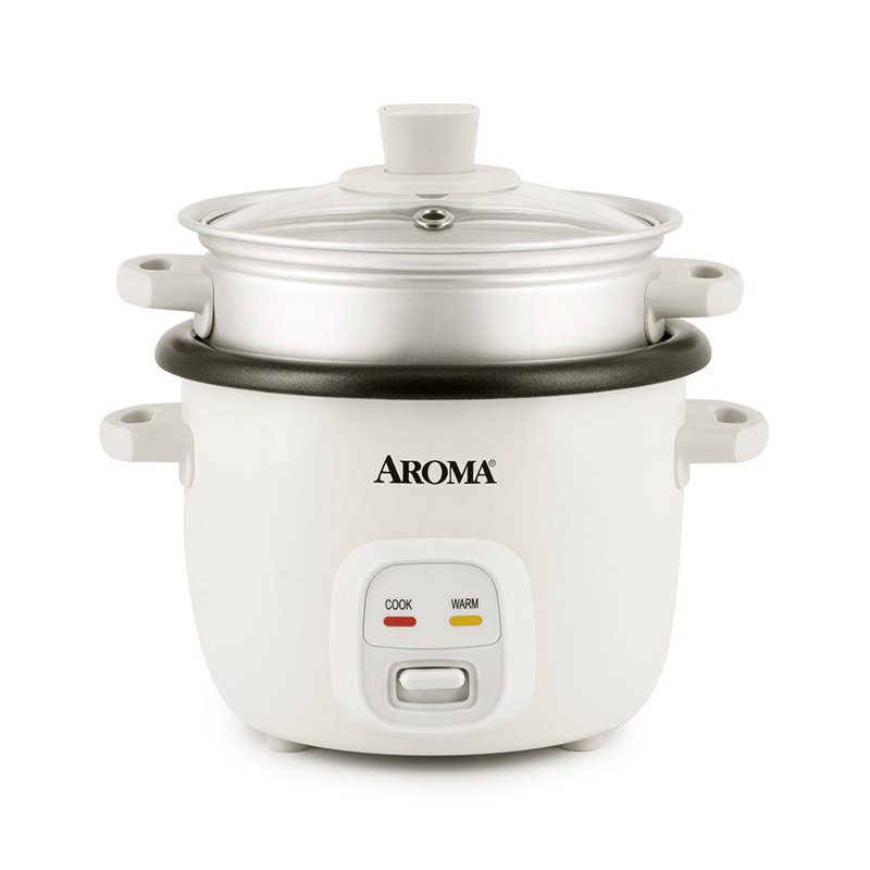AROMA Mini Rice Cooker, 2-Cup (Uncooked) / 4-Cup (Cooked), 1.5 Qt