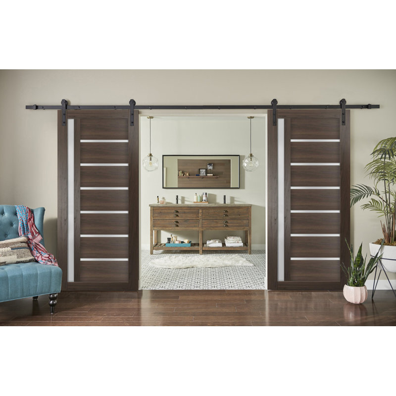 Portes en bois de grange brun Quadro, 56 po x 80 po