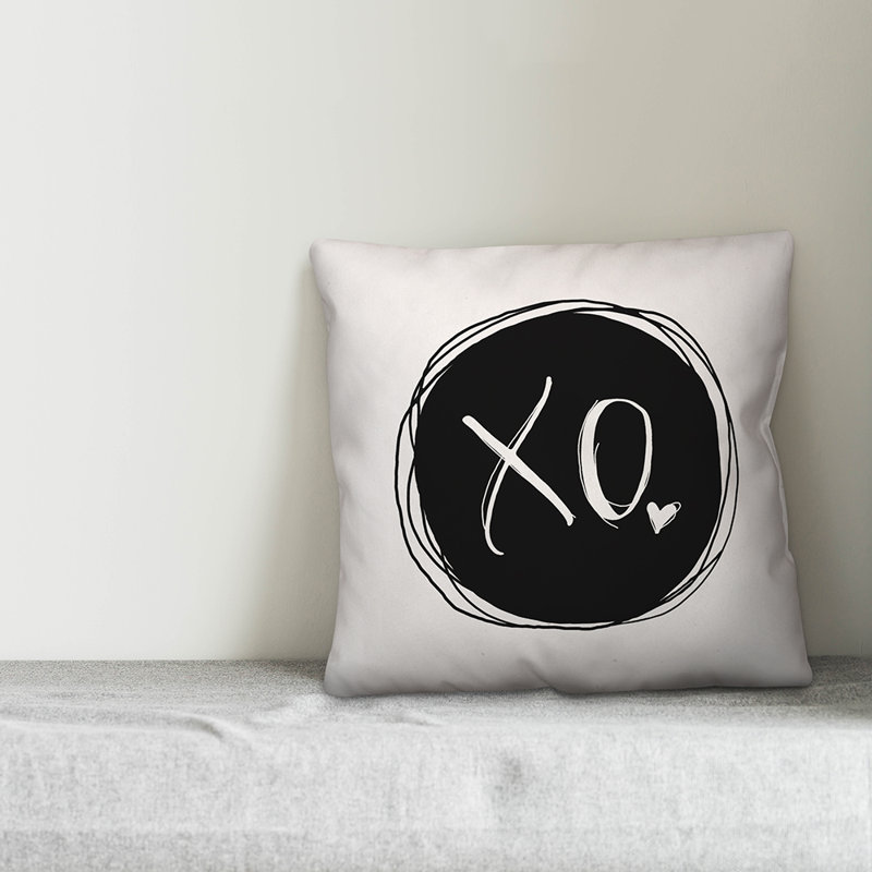 XO XO Throw Pillow, 16"H x 16"W