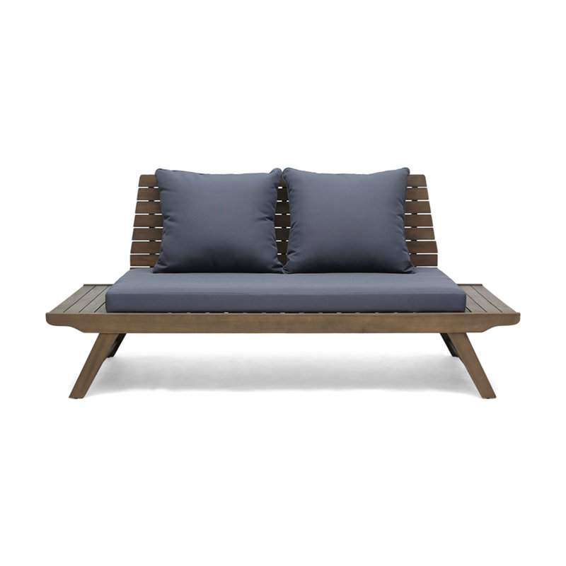 Sedona Loveseat, Gray Cushion/Brown Frame
