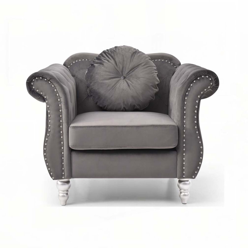 Stylish Dark Grey Transitional Chair