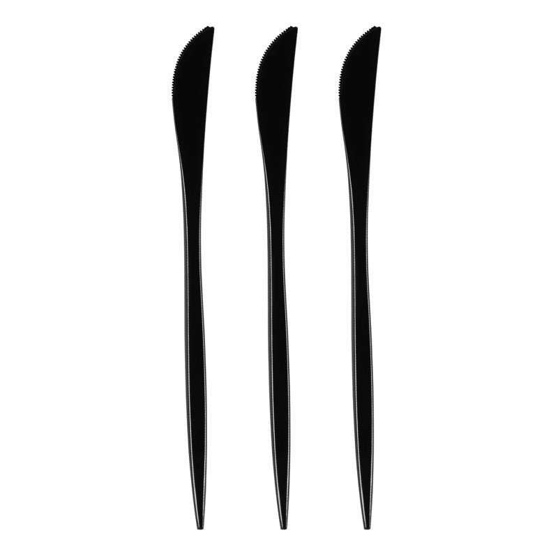 Solid Black Moderno Disposable Plastic Dinner Knives