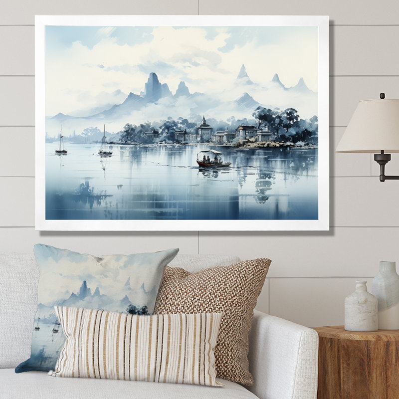 Hong City And Islands II - Hong Kong Canvas Prints, H 34 po x l 44 po x P 1,5 po, Cadre photo blanc