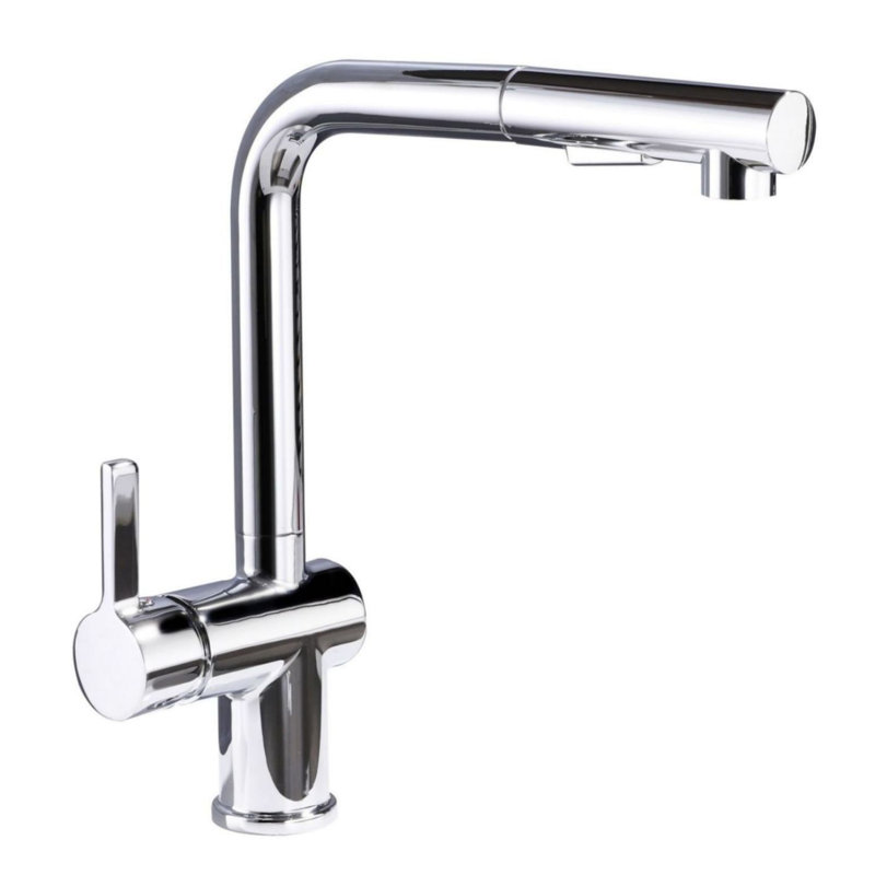 Pull Out Single Handle Kitchen Faucet, Chrome Plated