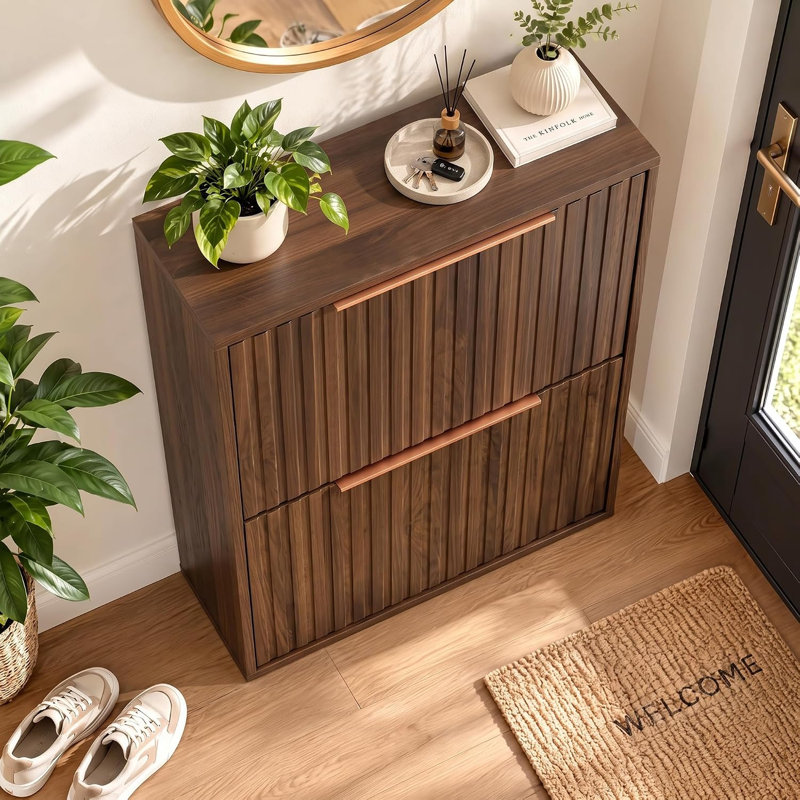 Solid Wood 60 cm W Chest of 2 Drawers, Walnut