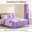 Ensemble de 9 pièces en microfibre violette à motifs géométriques circulaires comprenant un couvre-lit, des rideaux, 2 taies d'oreiller et 6 panneaux à œillets filtrant la lumière.-131384278