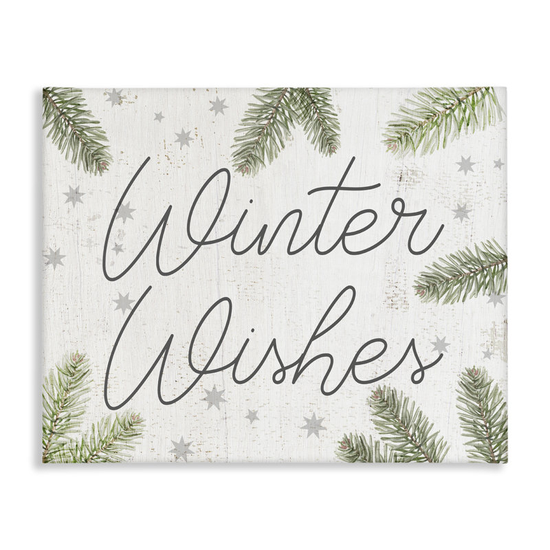 «Winter Wishes with Sprigs», art mural sur toile par Lil 'Rue, H 36 po x l 48 po