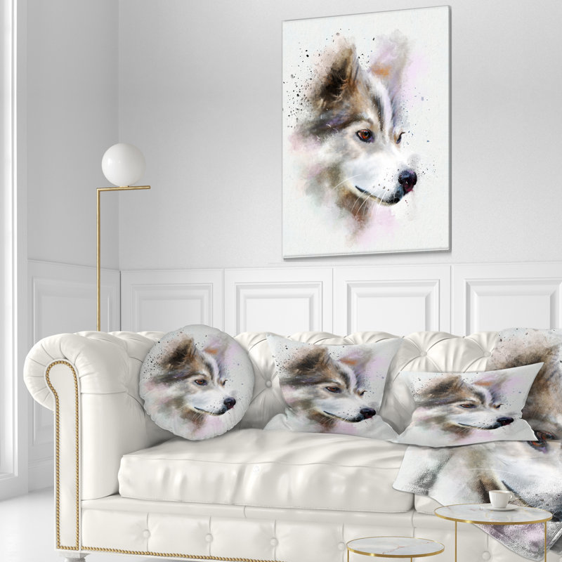 Coussin «Cute Brown Dog Watercolor - Animal Print»