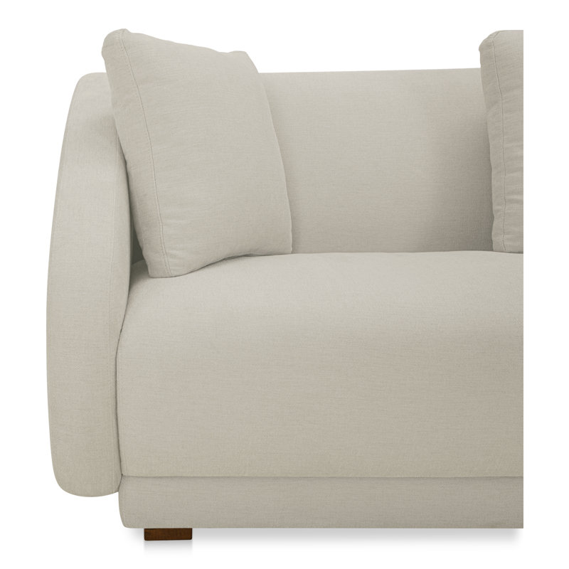 Fraser 3 Piece Modular Sectional With Wedge Slipper White, White Polyester