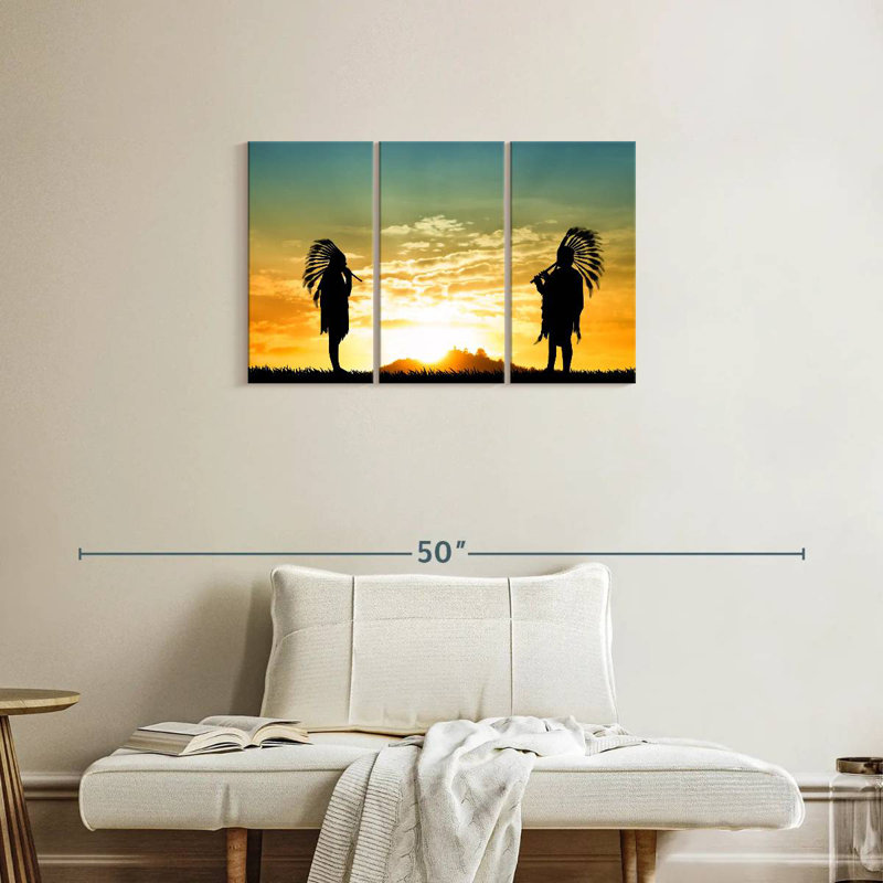 Lelar Native American Couple, 20" H x 33" W