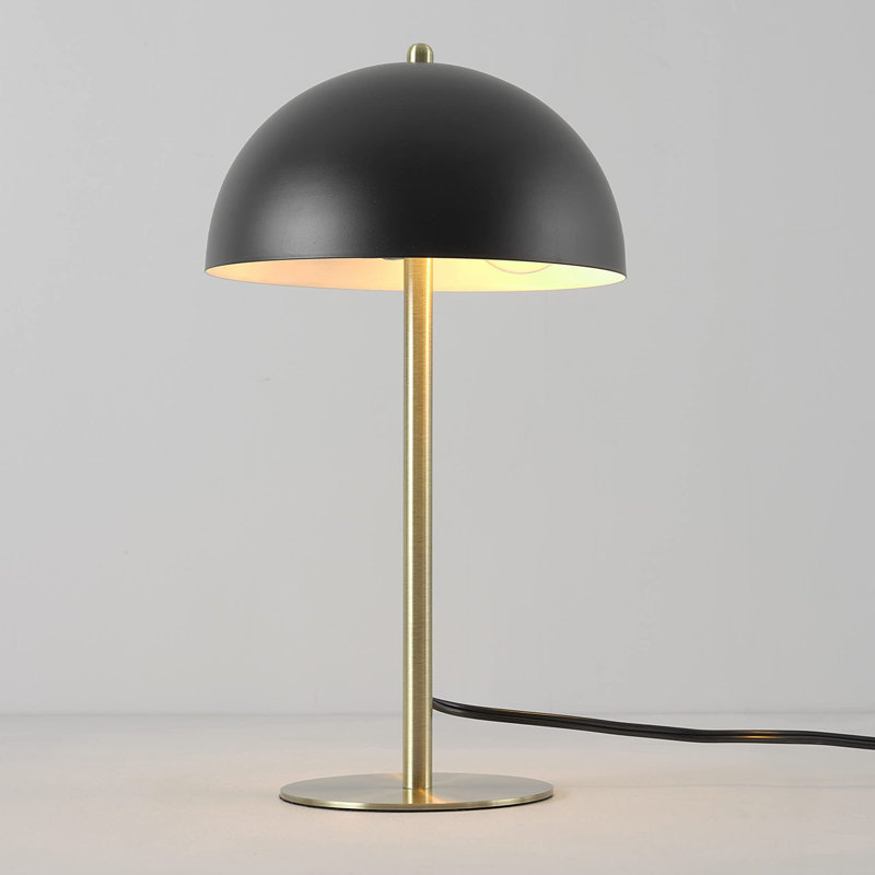 Lampe de bureau Luna - Design moderne et contemporain, abat-jour champignon, Noir mat