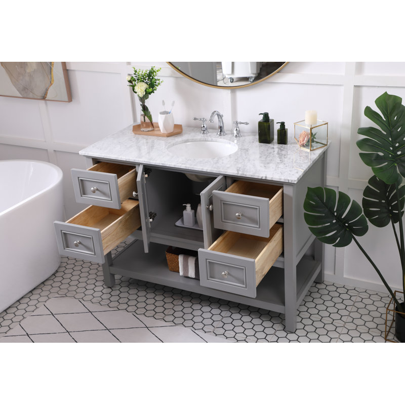 Ensemble de meuble-lavabo simple 48 po Bonsai, Gris