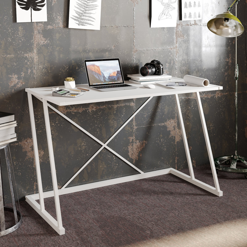 Hawkin 120cm W Rectangular Computer Desk, White