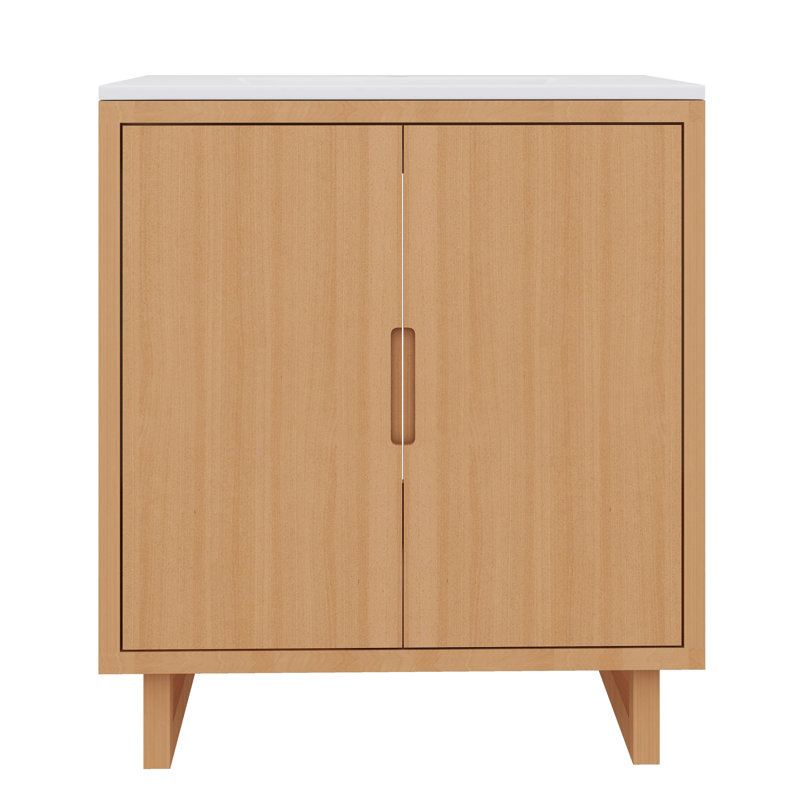 Ensemble de meuble-lavabo 30 po avec lavabo et armoire de rangement moderne, Burly Wood
