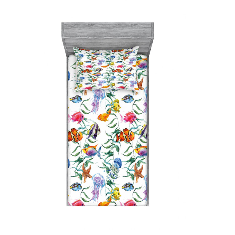 Ensemble de draps en jellyfish aquatique eau salée nemo aquatique de corail tropical avec algues