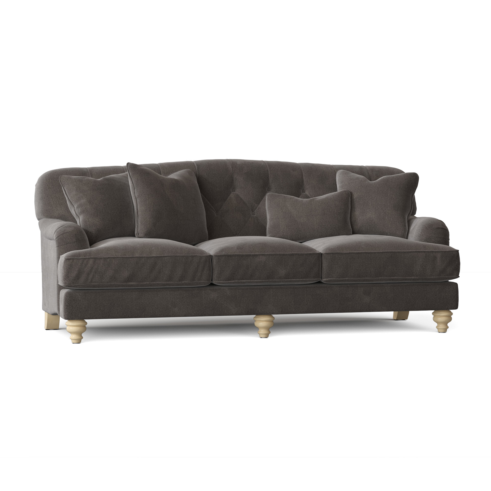 Sullivan 90'' Upholstered Sofa, Tweetie 45 Gray Performance Velvet, Linen, Yes