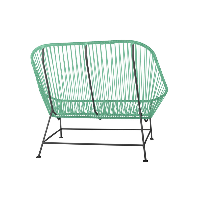 InLove Indoor/Outdoor Handmade Loveseat, Mint/Black