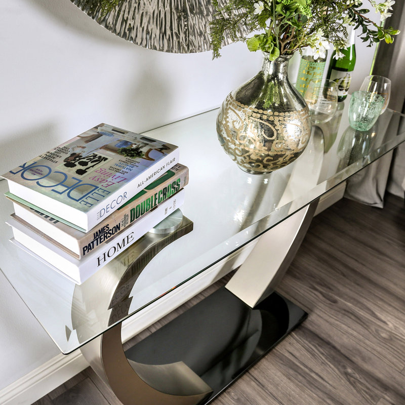 48'' Glass Top Console Table