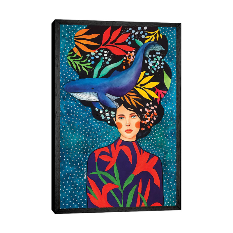 Out Of Time Frame by Hülya Özdemir - Painting on Canvas, Black Floater Framed, 66.04cm H x 45.72cm W x 3.81cm D