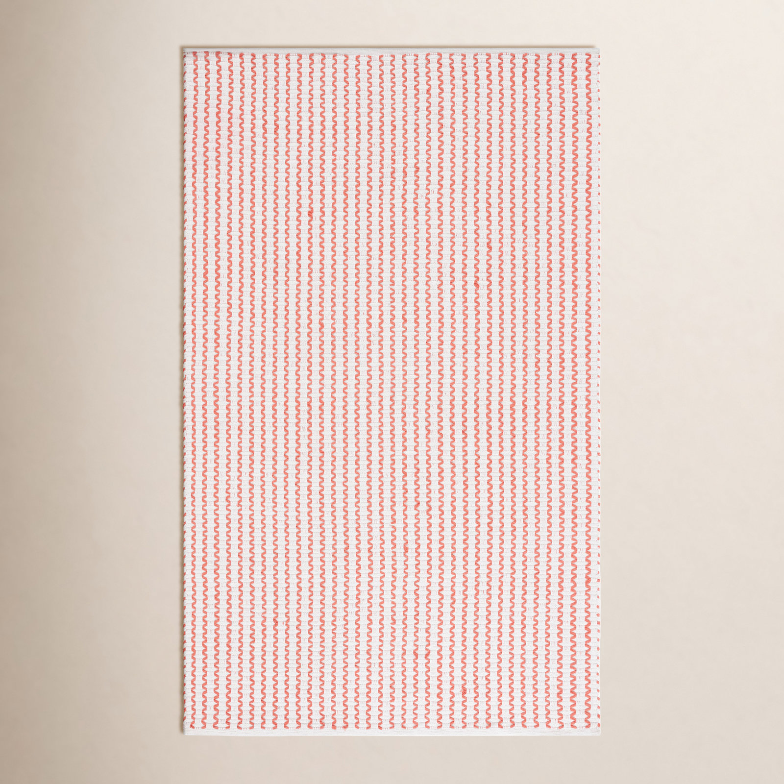 Hand-Woven Chevron Cotton Rug, Rectangle 6' x 9'