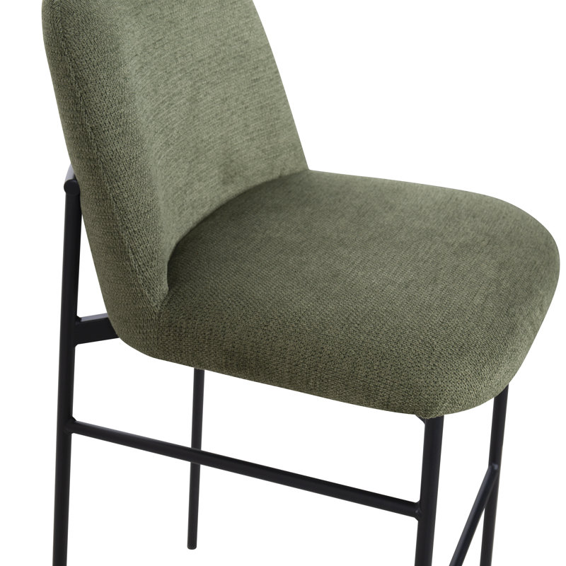 Tabourets de bar en métal avec coussin Matteson, Vert