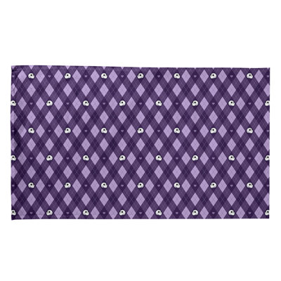Serviette à thé à motif argyle crânes