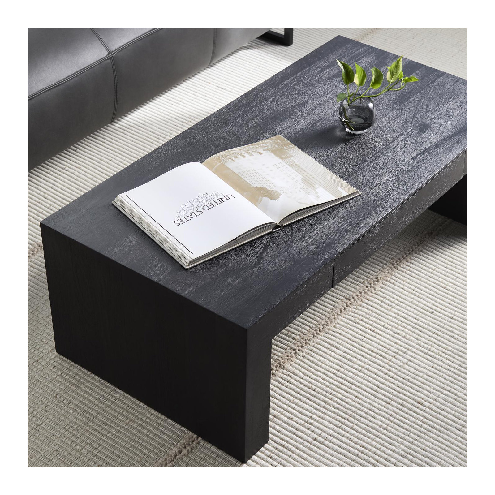 Sonora Modern Coffee Table, Black