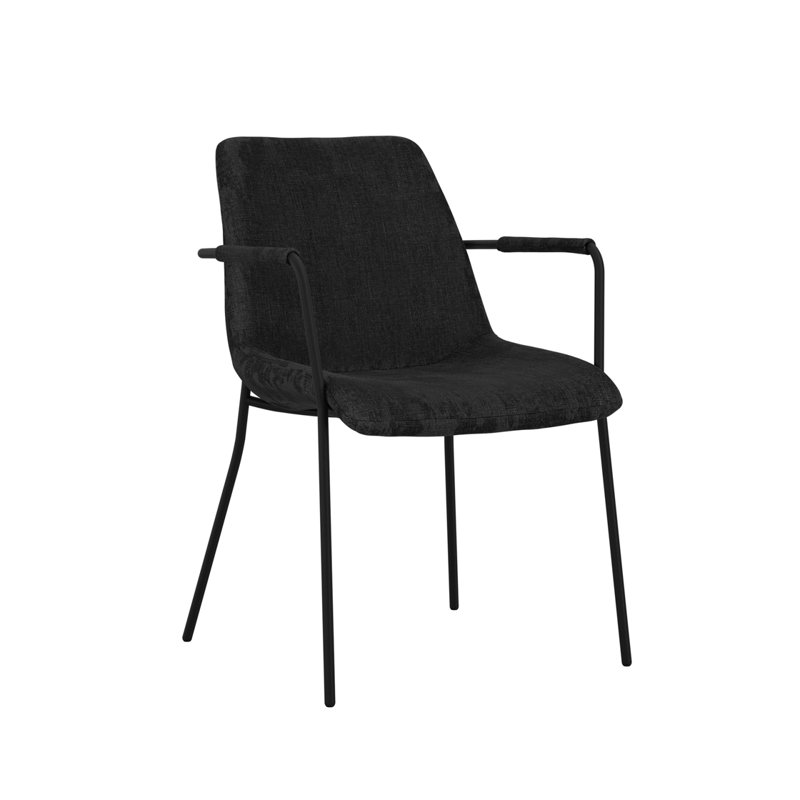 CARLO DINING CHAIR WITH ARMS, Black, Black