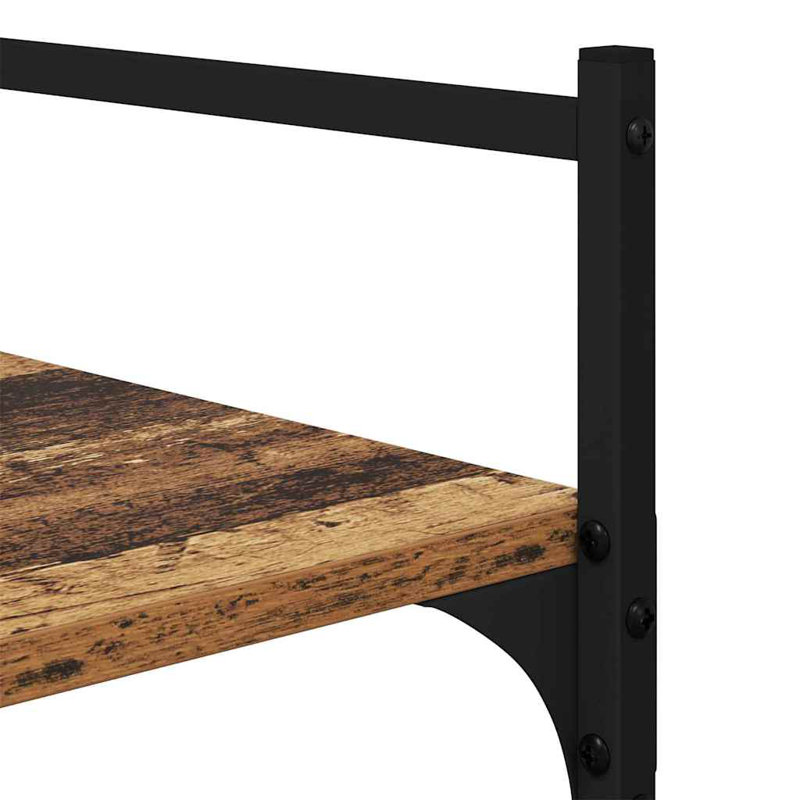 174cm H x 53cm W Metal Bookcase, Old Wood